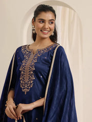 Premium Roman Silk Embroidered Suit Set with Chanderi Silk Dupatta | Designer Ethnic Wear for Women