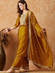 Vichhitra Silk Embroidered Suit Set with Embroidered Dupatta | Designer Ethnic Wear for Women