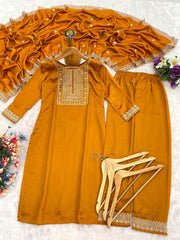 Vichhitra Silk Embroidered Suit Set with Embroidered Dupatta | Designer Ethnic Wear for Women