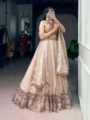 Premium Spider Crush Embroidered Lehenga Choli with Sequins Work & Designer Dupatta | Luxury Wedding & Festive Designer Lehenga for Women