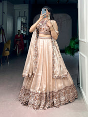 Premium Spider Crush Embroidered Lehenga Choli with Sequins Work & Designer Dupatta | Luxury Wedding & Festive Designer Lehenga for Women