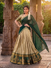 Designer Poly Cotton Lehenga Choli with Georgette Dupatta | Zari Woven Traditional Festive Lehenga Set for Women