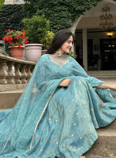 Premium Barbary Silk Embroidered Suit Set with Twill Net Dupatta | Designer Ethnic Wear for Women