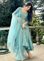 Premium Barbary Silk Embroidered Suit Set with Twill Net Dupatta | Designer Ethnic Wear for Women