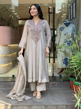 Festive Muslin Cotton 3-Piece Suit Set with Foil Mirror Embroidery