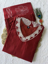 Pure Cotton White Floral Embroidered Suit Set with Hand Block Print Mul Dupatta (2 Color Variants)