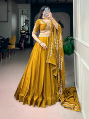 Rooprangi Women's Rangoli Crush Embroidered Lehenga Set with Dupatta | 4 Colors