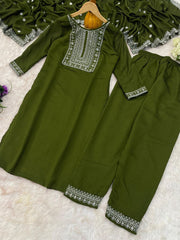 Vichhitra Silk Embroidered Suit Set with Embroidered Dupatta | Designer Ethnic Wear for Women