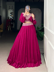 Premium Vichitra Silk Embroidered Lehenga Co-Ord Set | Designer Thread Work Festive Lehenga for Women (2 Colors)