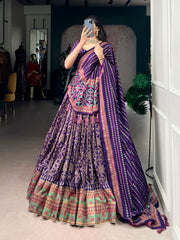 Designer Tasar Silk Lehenga Choli Set with Iconic Sparkle Work & Tassel Dupatta | Premium Wedding & Festive Lehenga for Women