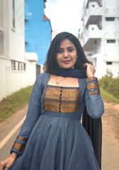 Chanderi Cotton Anarkali Suit Set