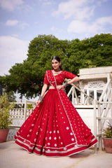 Premium Pure Chanderi Bandhej Print Lehenga Choli with Dupatta – Festive Designer Collection