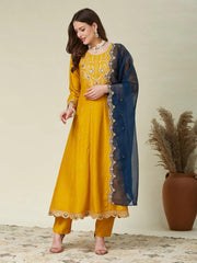 Premium Vichhitra Silk Embroidered Suit Set with Embroidered Georgette Dupatta | Designer Ethnic Wear for Women