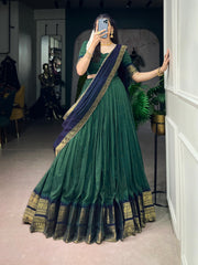 RoopRangi Women's Premium Poly Cotton Zari Woven Lehenga Set with Dupatta