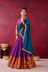 Narayan Pet Cotton Lehenga Choli Set with Zari Weaving & Matching Dupatta | Designer Traditional Festive Lehenga for Women