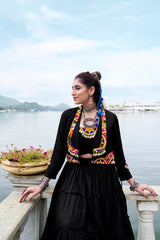 Premium Rayon Navratri Lehenga Choli Set with Traditional Gamthi Work Jacket