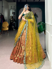 RoopRangi Women's Premium Jacquard Silk Festive Lehenga Choli Set