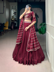 Rooprangi Women's Rangoli Crush Embroidered Lehenga Set with Dupatta | 4 Colors