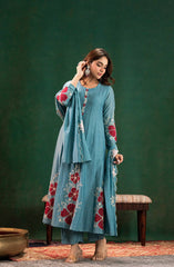 Premium Chanderi Silk Embroidered Suit Set with Chanderi Dupatta